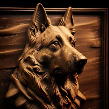 3D model Belgian Shepherd dog (STL)